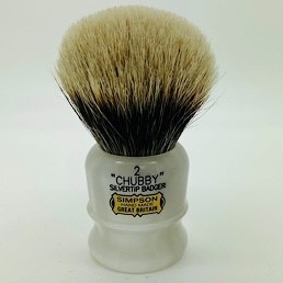 SALE  - Chubby 2 Two Band Silvertip Badger White Pearl 