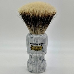 'Brush Handle of the Month' Captain 2 Manchurian Badger Grey Italian Marble 