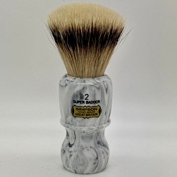 'Brush Handle of the Month' Captain 2 Super (Silvertip) Badger Grey Italian Marble 