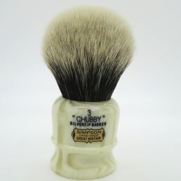 Special Edition Chubby 3 Two Band Silvertip Badger faux Ivory Stripe