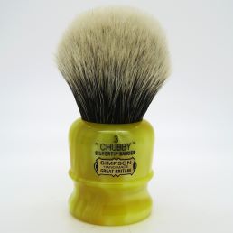 Chubby 3 Two Band Silvertip Badger Medallion Yellow