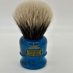 'Brush Handle of the Month' Chubby CH1 2 Band Silvertip Badger Cobalt