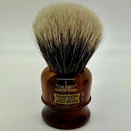 'Brush Handle of the Month' Chubby CH1 2 Band Silvertip Badger Faux Tortoiseshell