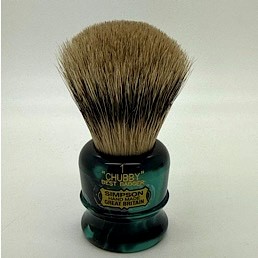 'Brush Handle of the Month' Chubby CH1 Best Badger Faux Emerald