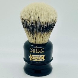 'Brush Handle of the Month' Chubby 1 Super Silvertip Badger Faux Ebony
