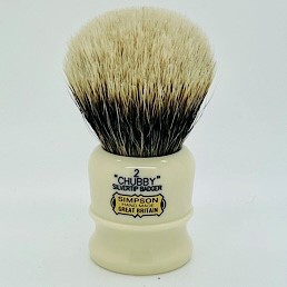 Chubby 2 Two Band Silvertip Badger Faux Ivory 