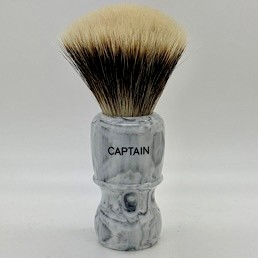 'Brush Handle of the Month' Captain 2 Manchurian Badger Grey Italian Marble 