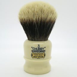 Special Edition Chubby 3 Two Band Silvertip Badger faux Ivory