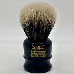 'Brush Handle of the Month' Chubby 1 2 Band Silvertip Badger Ebony