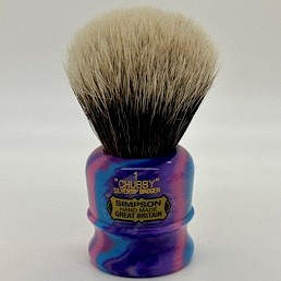 'Brush Handle of the Month' Chubby CH1 2 Band Silvetip Badger Moonjava