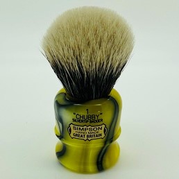 Limited Edition Chubby 1 Two Band Silvertip Badger Medallion Yellow
