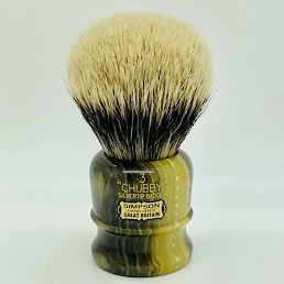 LE Chubby 3 2 Band Silvertip Badger Faux Horn 