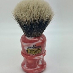 Easter Special Fifties 57 Series 2 Band Silvertip Badger Strawberry Swirl