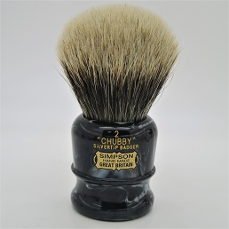 SALE Chubby 2 Two Band Silvertip Badger faux Black Marble