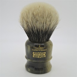 Chubby 2 Two Band Silvertip Badger faux Horn