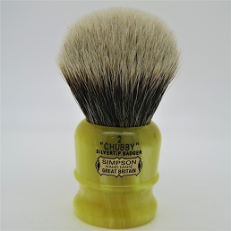 Chubby 2 Two Band Silvertip Badger Medallion Yellow