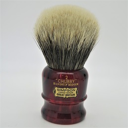 Chubby 2 Two Band Silvertip Badger faux Ruby