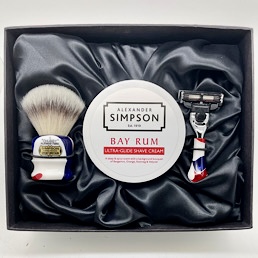 Limited Edition Luxury Shaving Gift Set Chubby CH1 Platinum Fibre Monarch Swirl Bay Rum