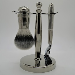 Special Edition Nickel Shaving Set Synthetic Fibre Mach III