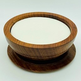 Large wooden soap bowl & soap 