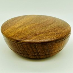 Large wooden soap bowl & soap 